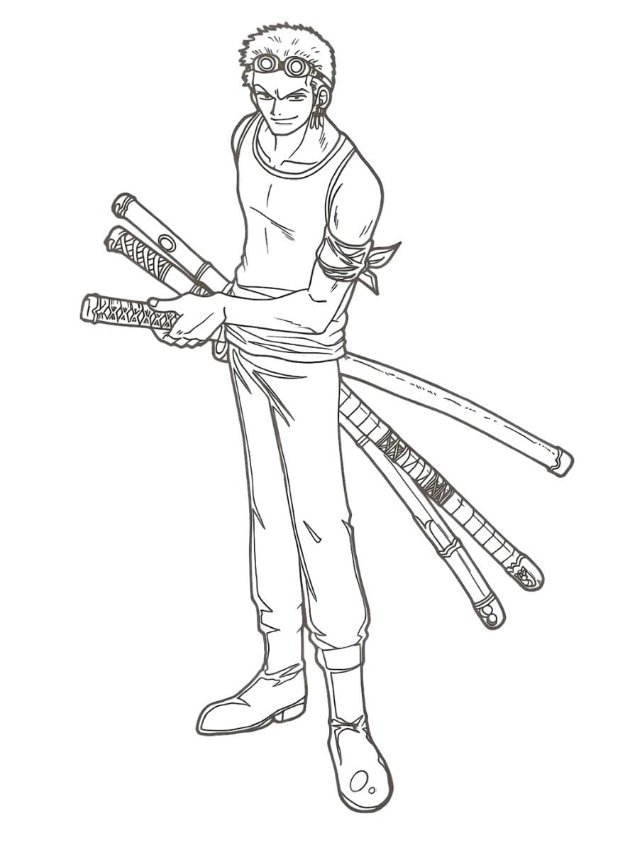 Coloriage Zoro Tenant Une Epee Pour Colorier