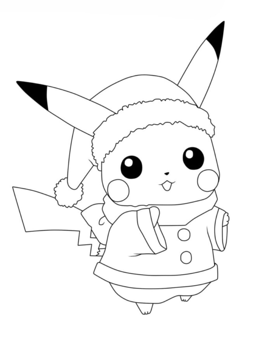 Coloriagejoli Pikachu De Noel