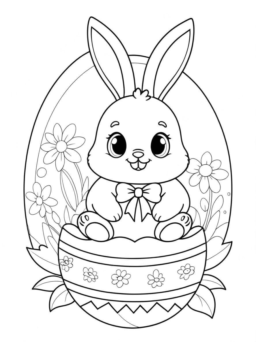 Lapin Coloriage Paques A Imprimer Artistique