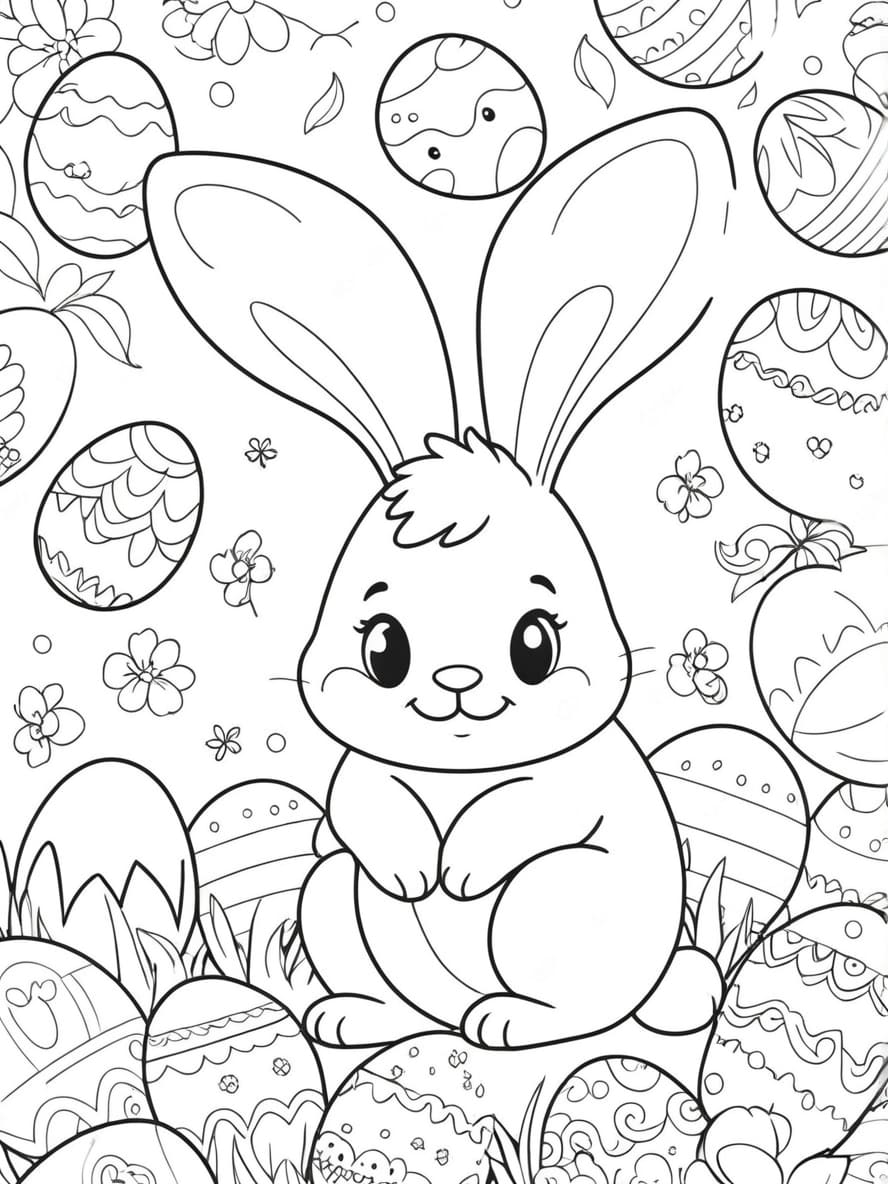 Lapin Coloriage Paques A Imprimer Pour Enfant