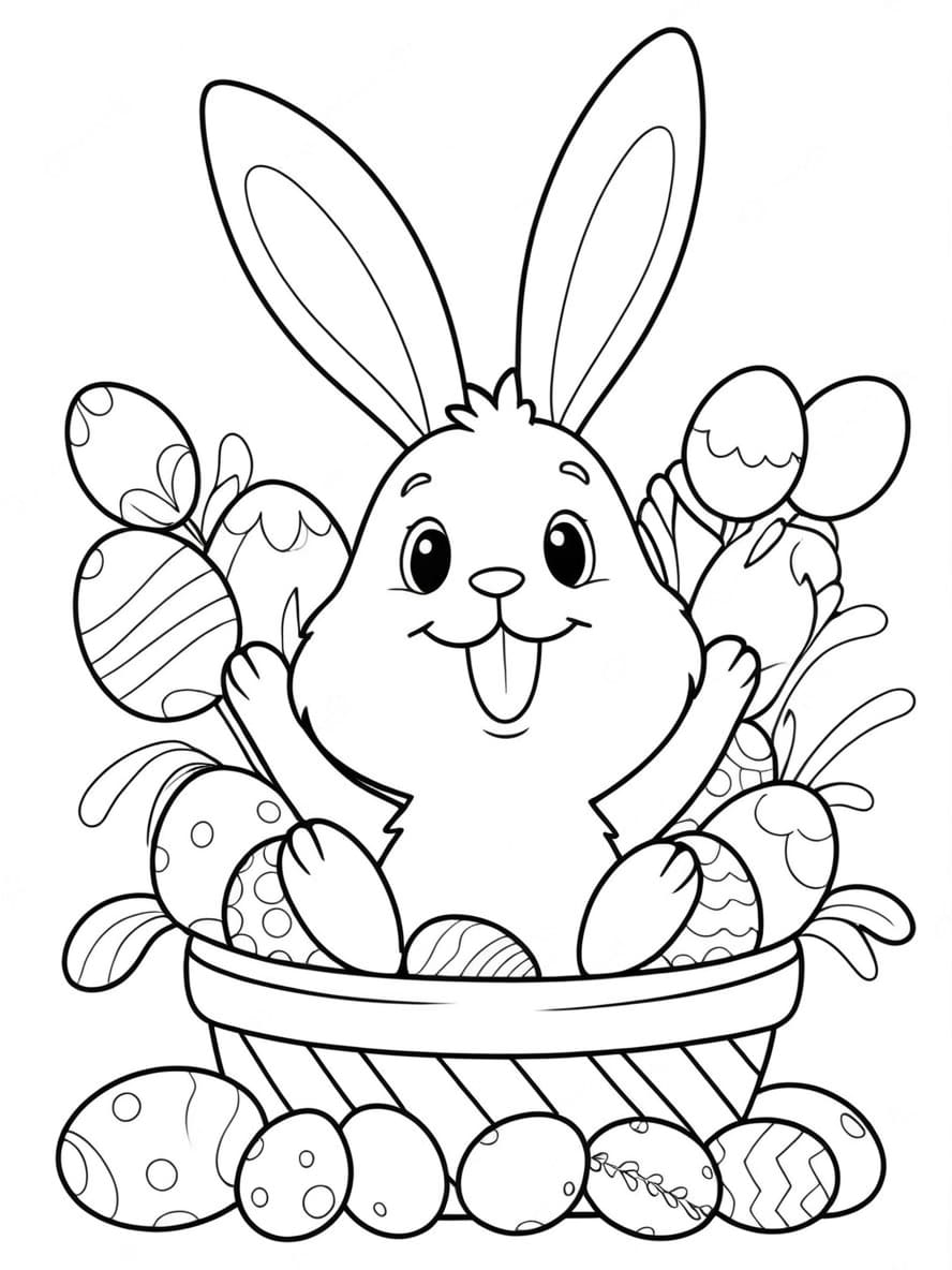 Lapin Coloriage Paques Art A Imprimer