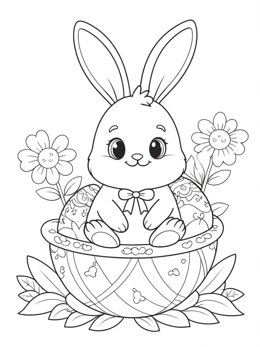 Lapin Coloriage Paques Artistique