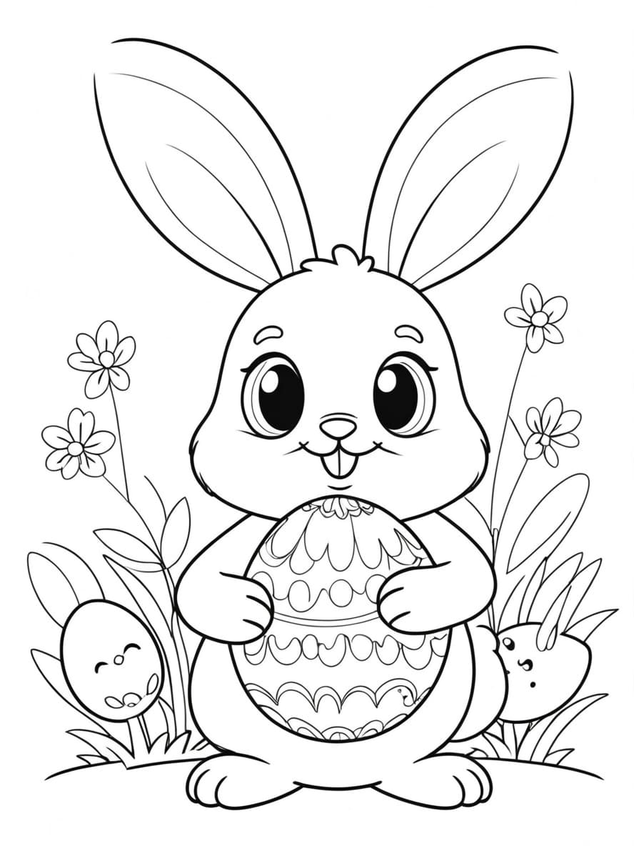 Lapin Coloriage Paques Creatif Artistique