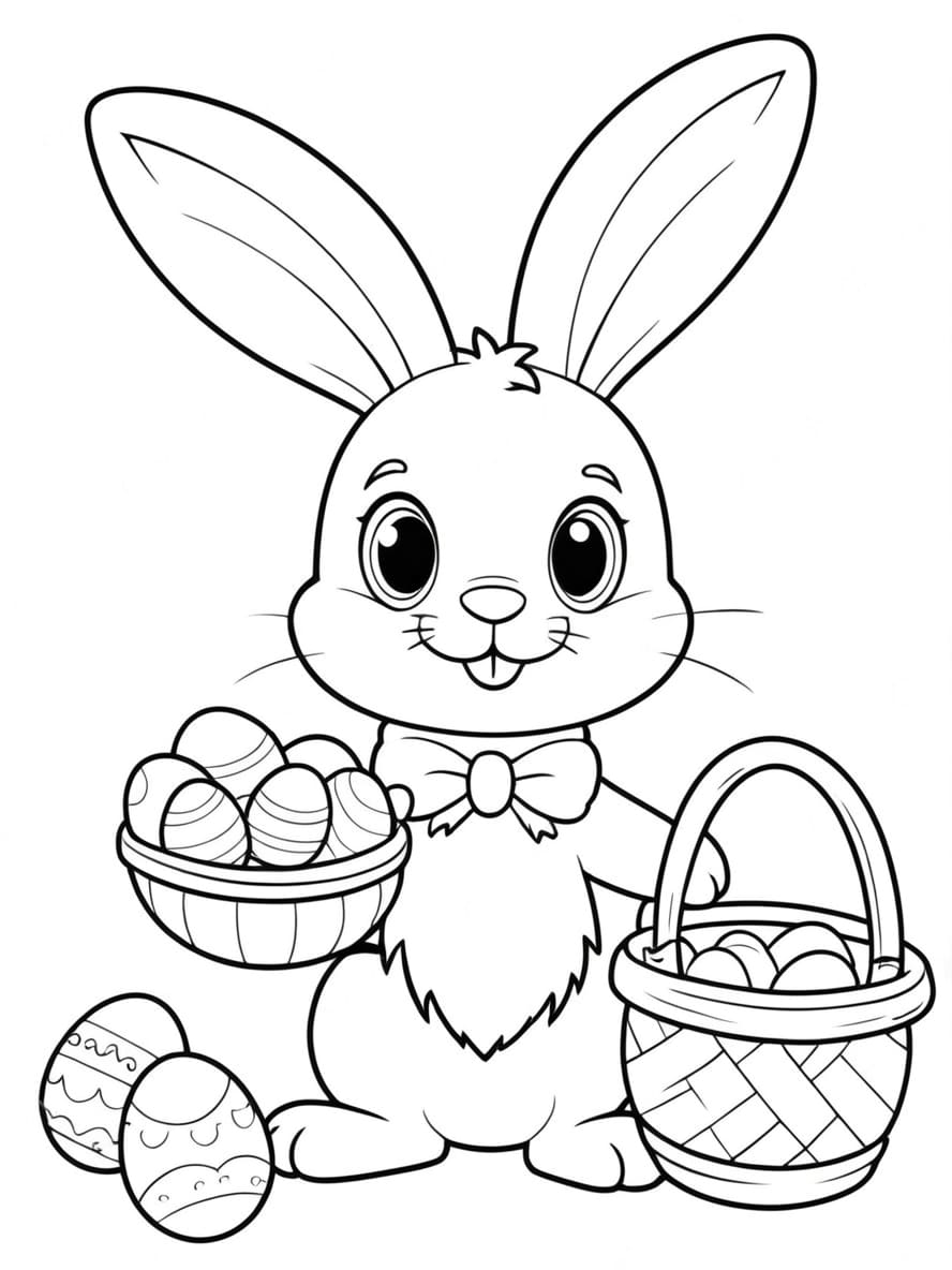 Lapin Coloriage Paques Creatif Gratuit