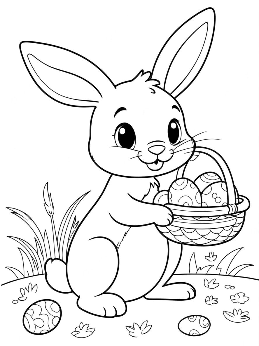 Lapin Coloriage Paques Creatif Pour Enfant