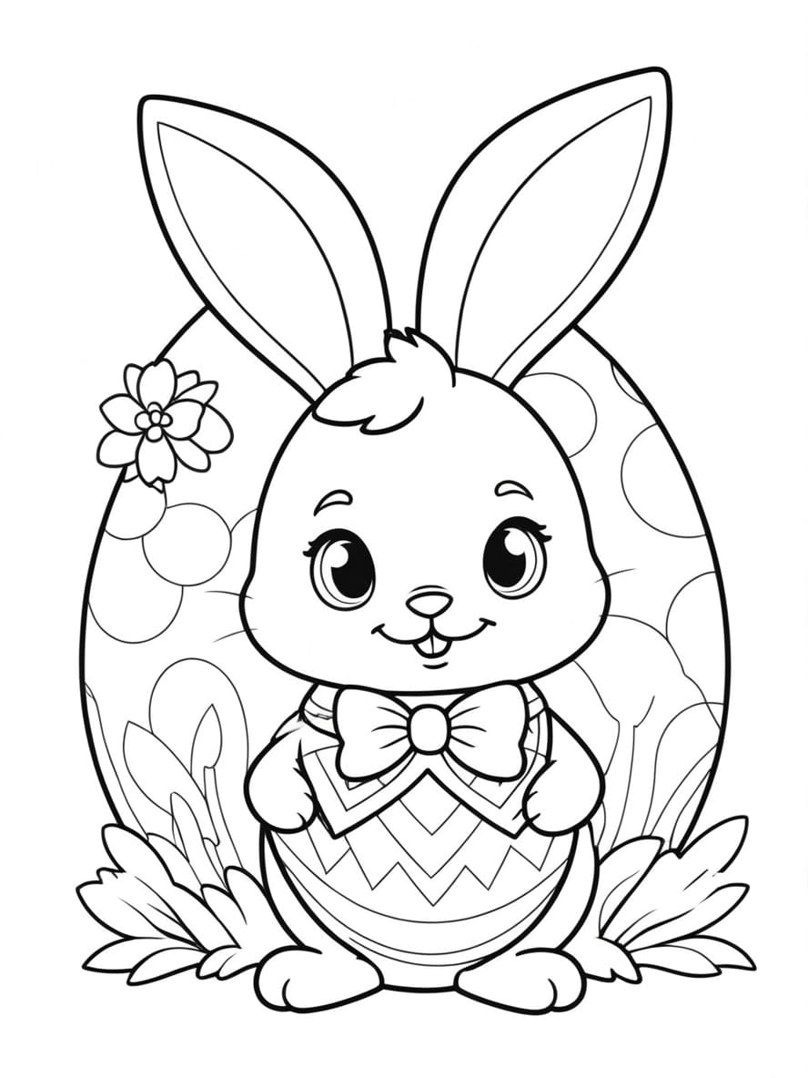 Lapin Coloriage Paques Gratuit A Imprimer Enfants