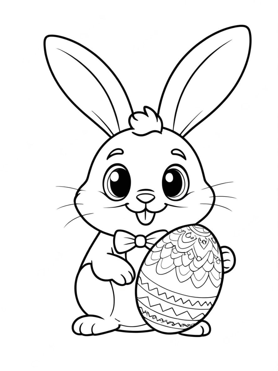 Lapin Coloriage Paques Gratuit A Imprimer