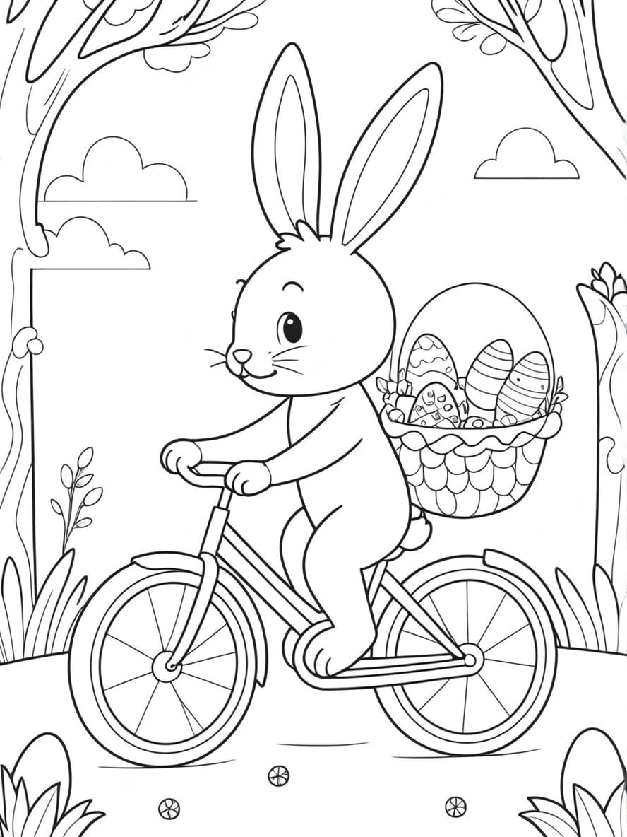 Lapin Coloriage Paques Gratuit Pour Enfant