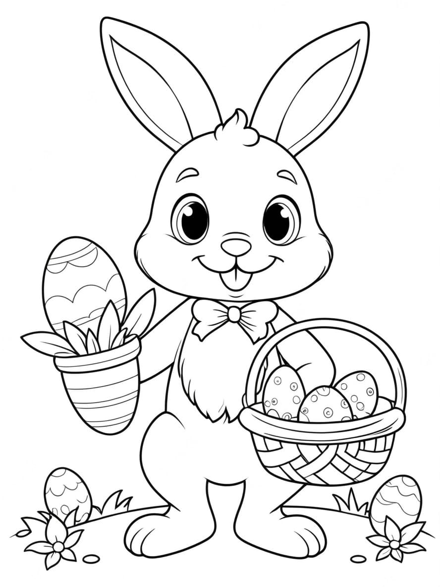 Lapin Coloriage Paques Gratuit