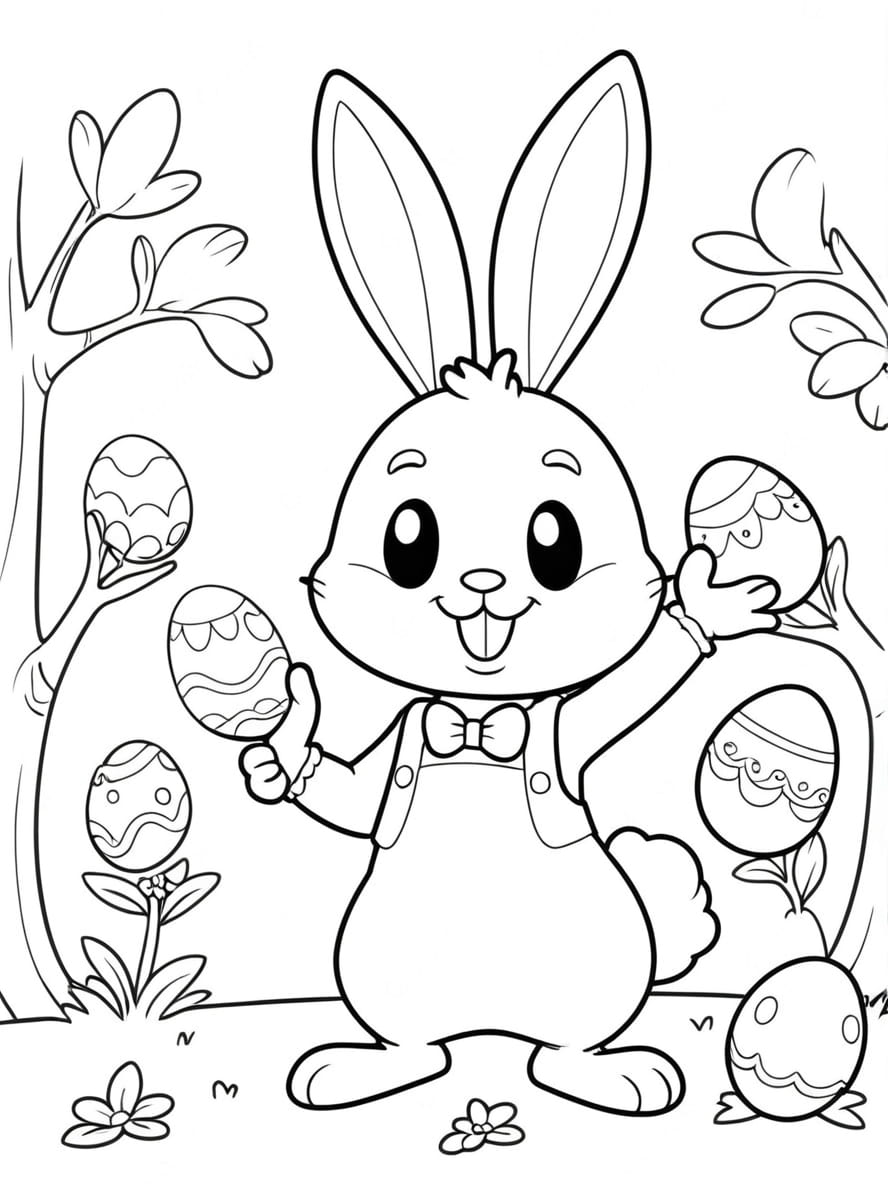 Lapin Oeuf Coloriage Paques Artistique Gratuit