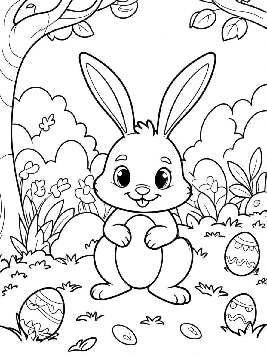 Lapin Oeuf Coloriage Paques Creatif A Imprimer