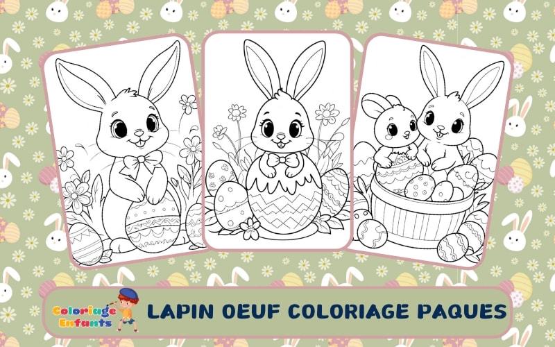 Lapin Oeuf Coloriage Paques