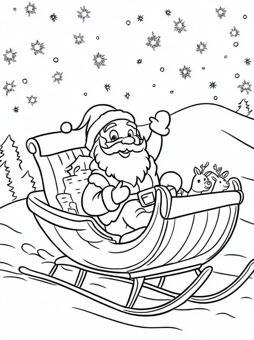 Pere Noel Coloriage Artistique Pour Enfant