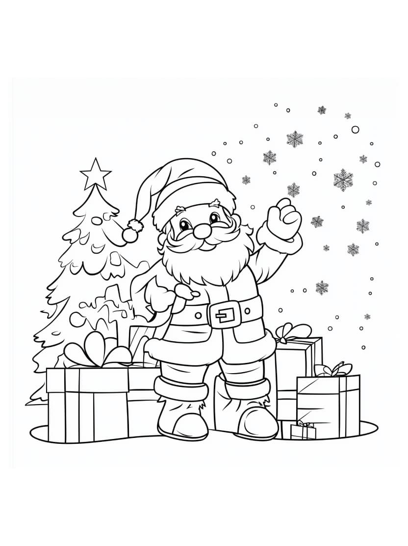 Pere Noel Coloriage Et Cadeaux De Noel