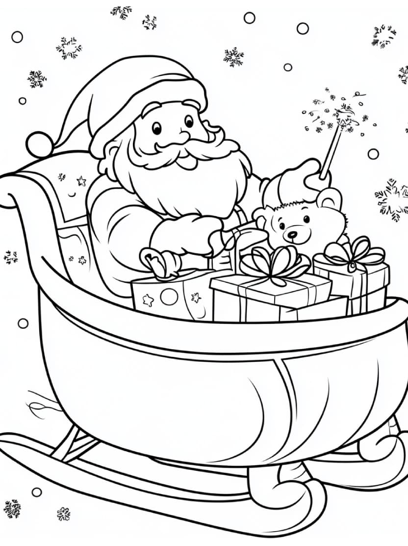 Pere Noel Coloriage Gratuit Pour Enfant