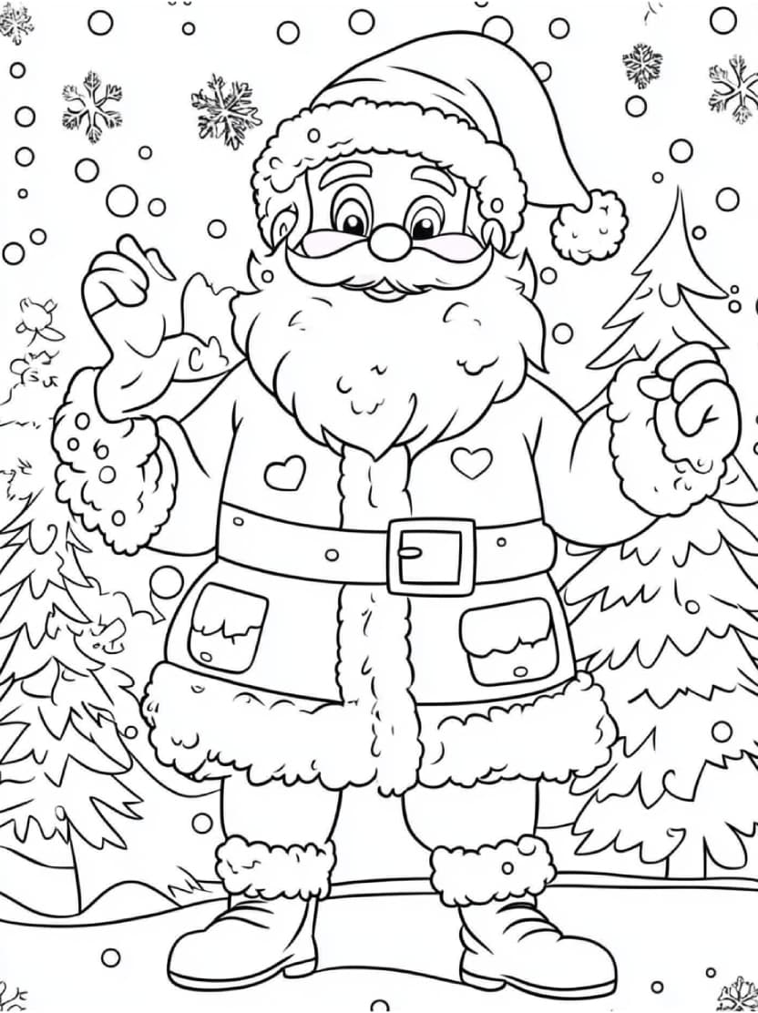 Pere Noel Coloriage Joyeux Gratuit