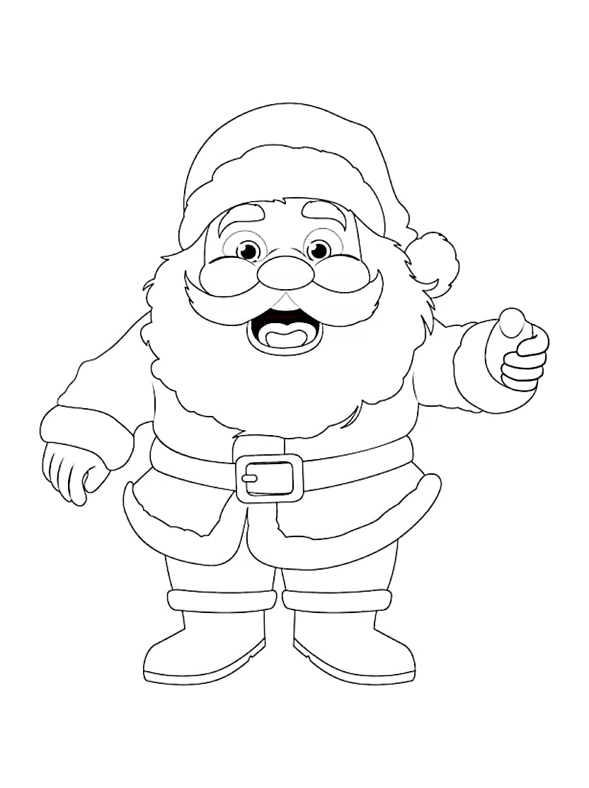 Pere Noel Coloriage Joyeux Pour Enfant