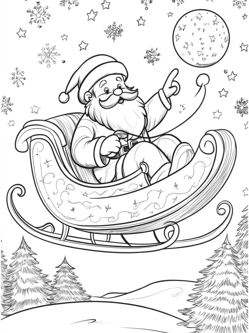 Pere Noel Coloriage Magnifique Pour Enfant Creatif