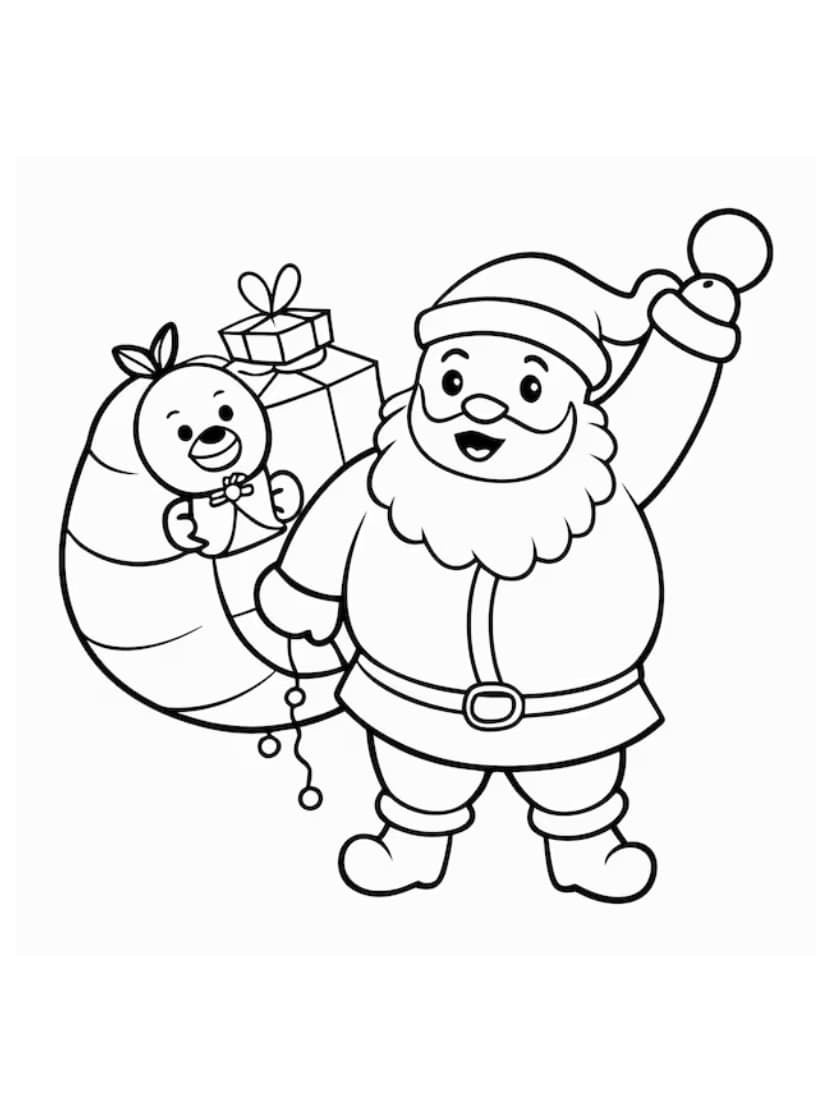 Pere Noel Coloriage Simple A Imprimer