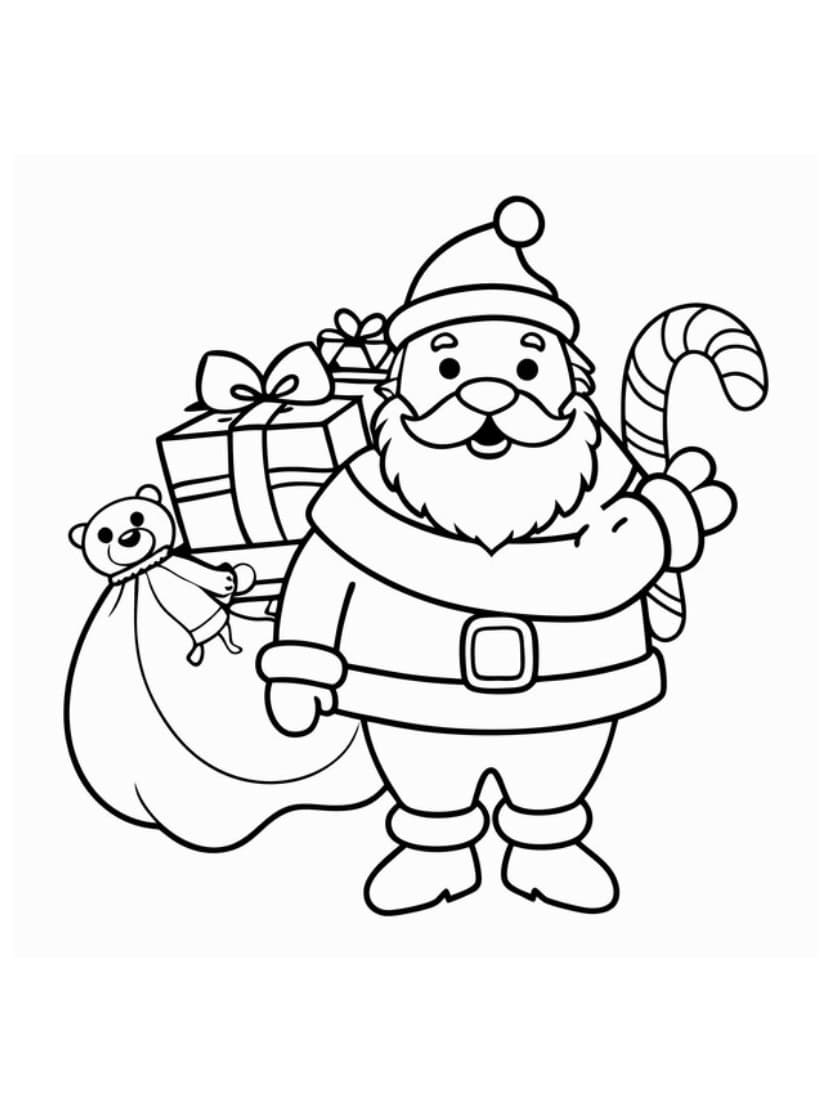 Pere Noel Coloriage Simple Pour Enfant