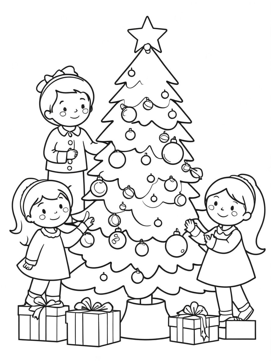 Sapin De Noel Coloriage Avec Amis