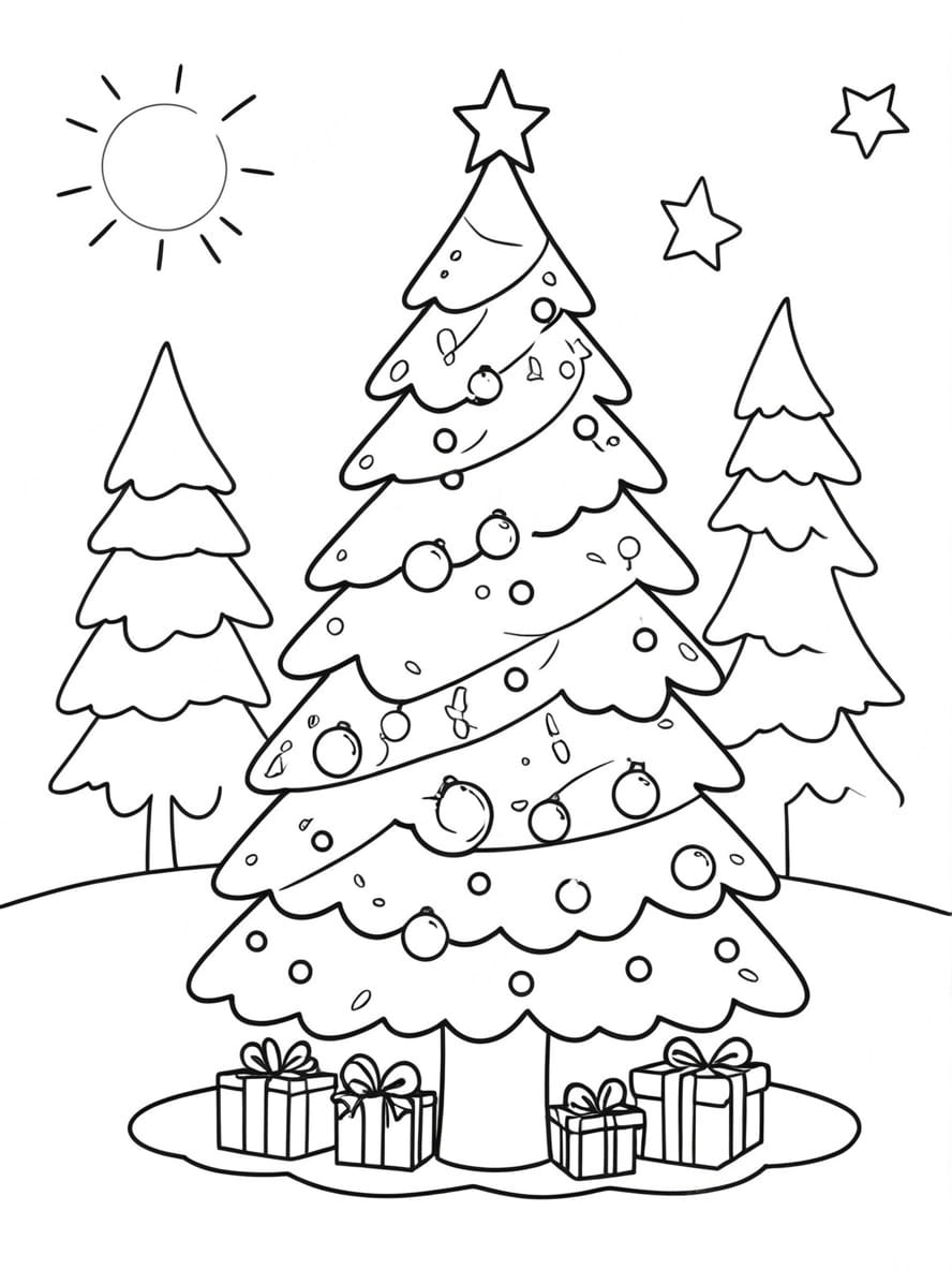 Sapin De Noel Coloriage Decoration Pour Enfant