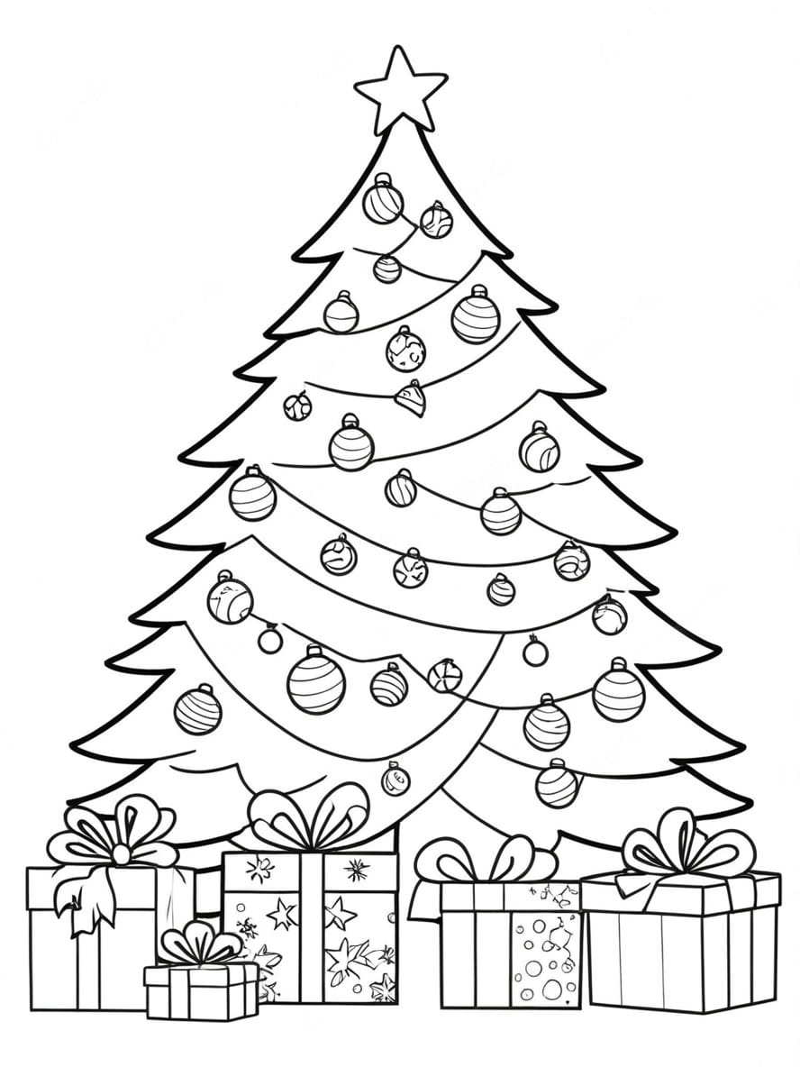 Sapin De Noel Coloriage Et Cadeau