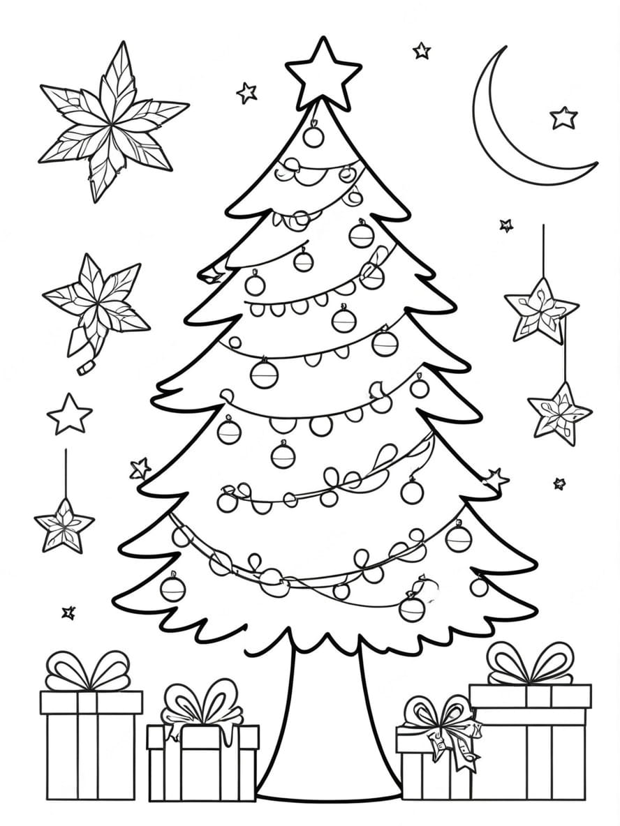 Sapin De Noel Coloriage Simple Gratuit