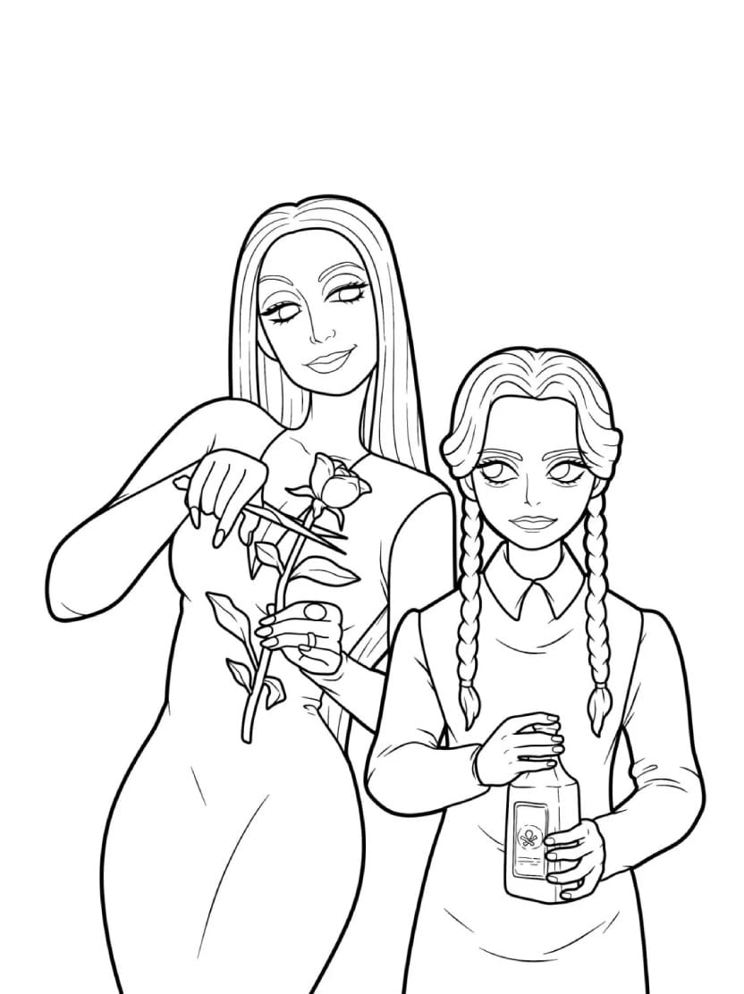 Coloriage Mercredi Addams Pour Lier L Art Et L Imagination