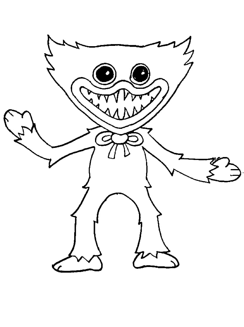 Coloriage Huggy Wuggy Facile A Imprimer Et Adorable