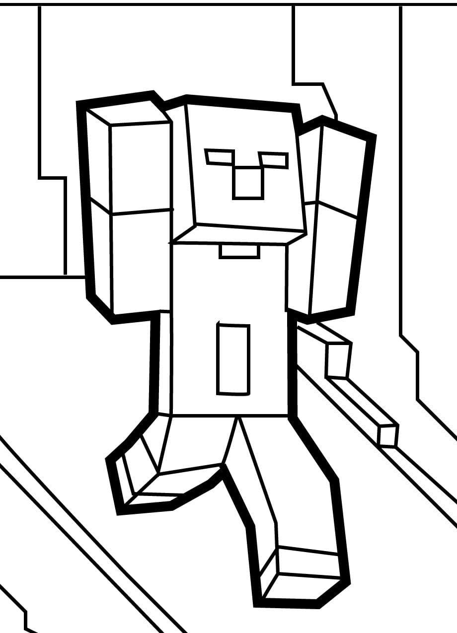 Coloriage Minecraft Simple Et Beau Pour Les Petits