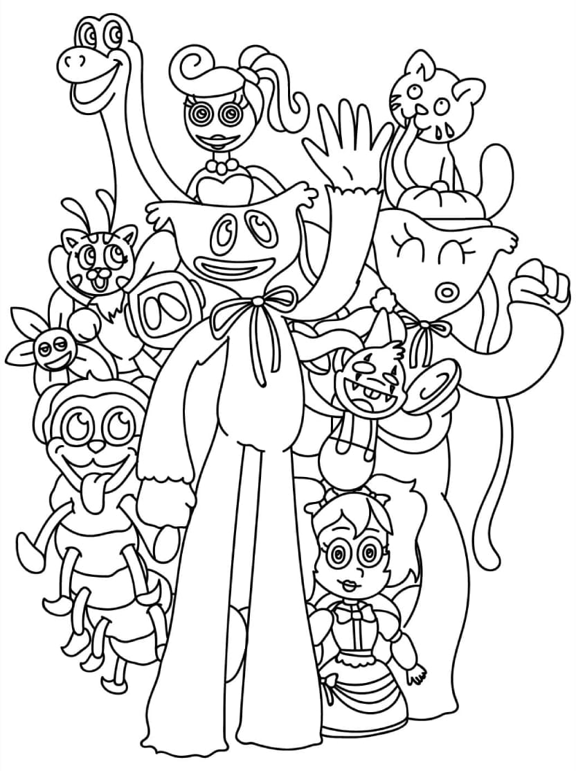 Coloriage Poppy Playtime Gratuit Et Facile A Imprimer Pour Les Bebes