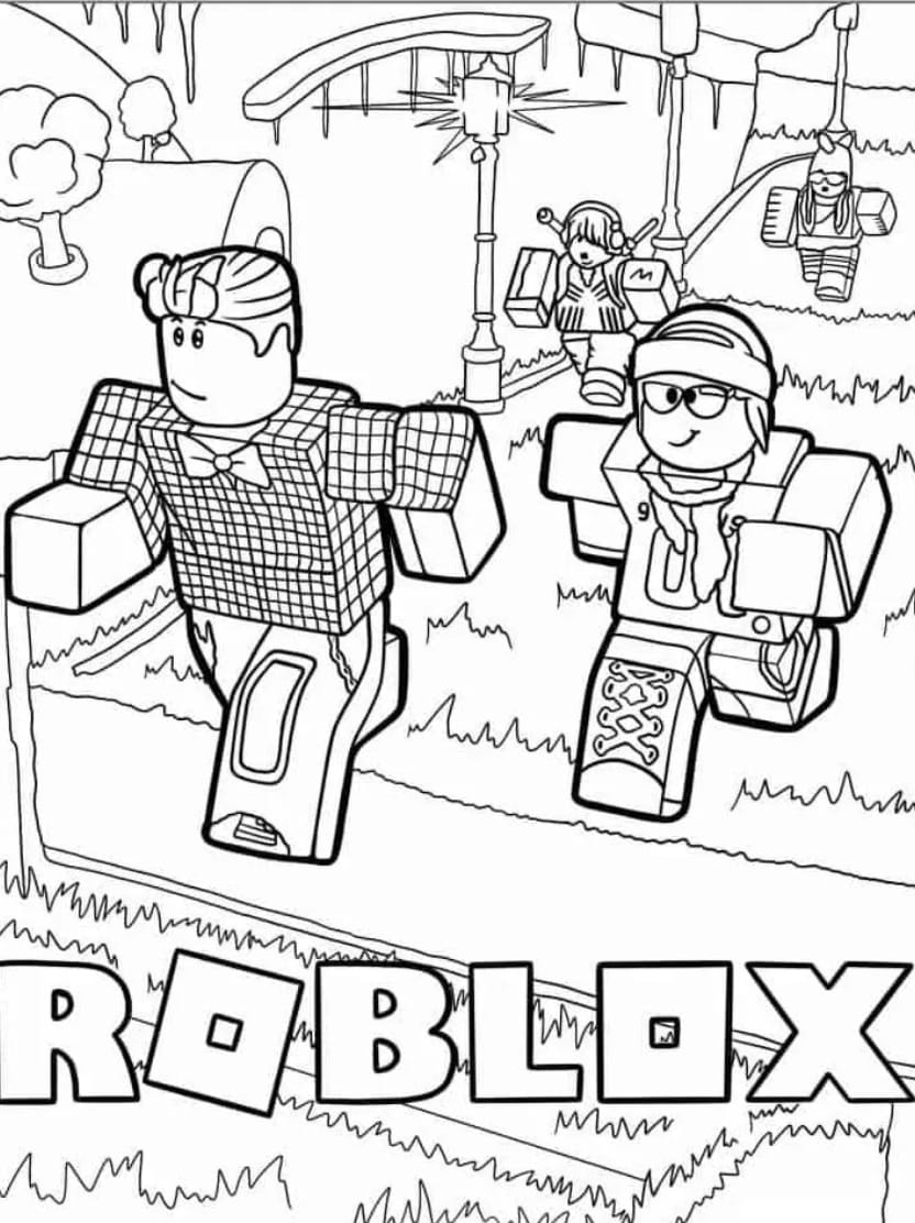 Coloriage Roblox Personnages Amusants A Colorier