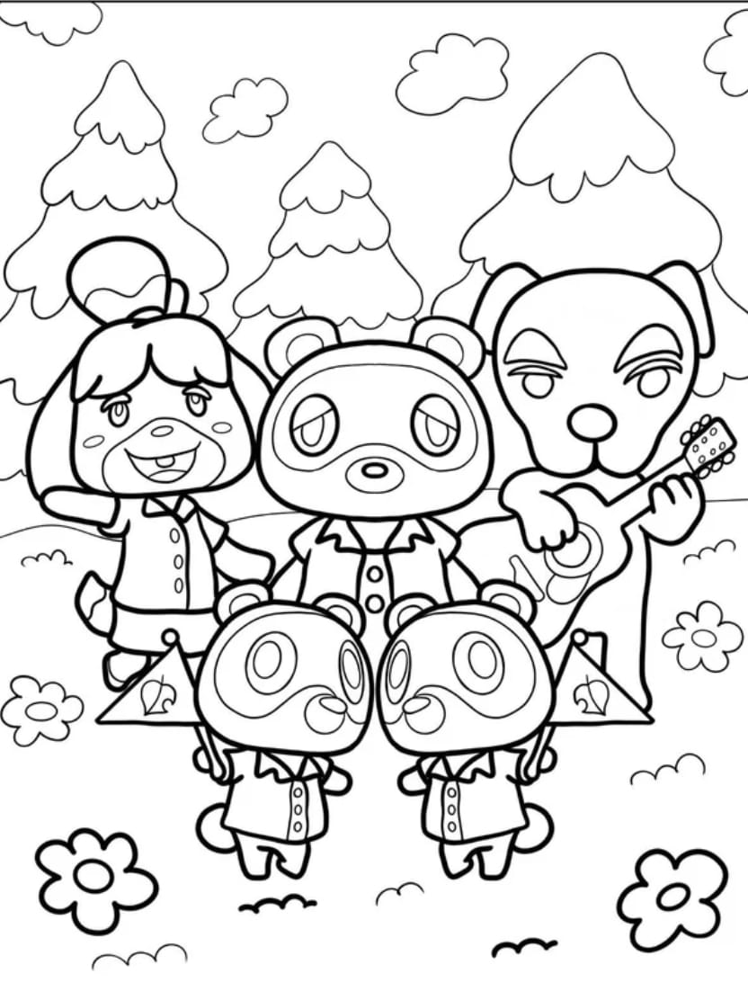 Coloriage Animal Crossing Activites En Plein Air