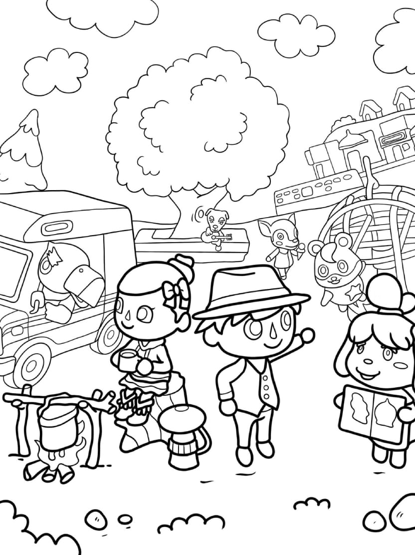 Coloriage Animal Crossing Artistique Pour Enfants