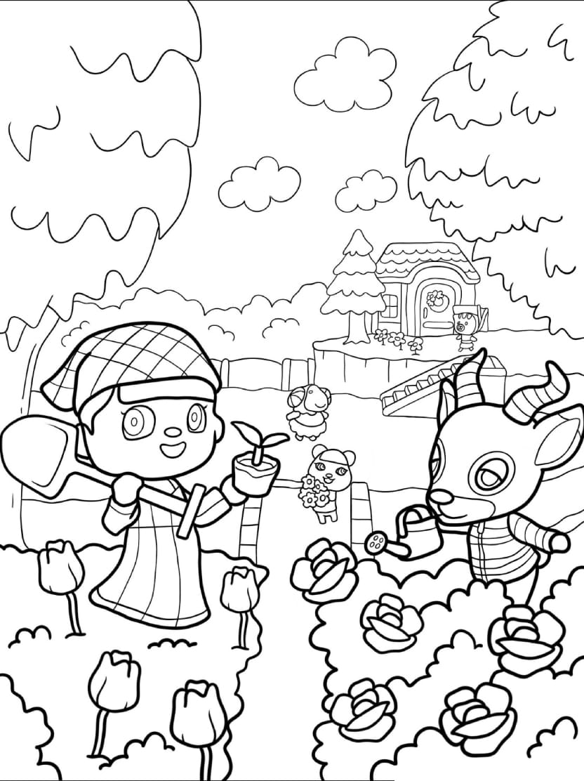 Coloriage Animal Crossing Artistique