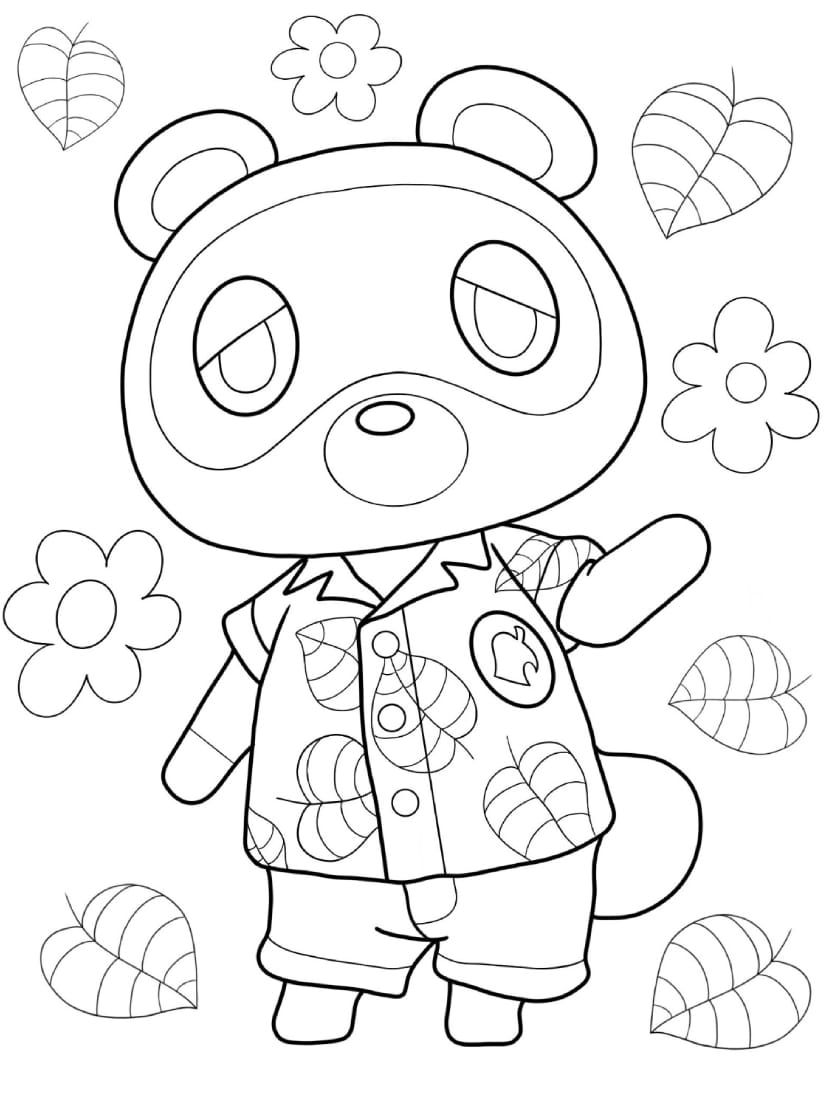 Coloriage Animal Crossing Avec Panda Mignon