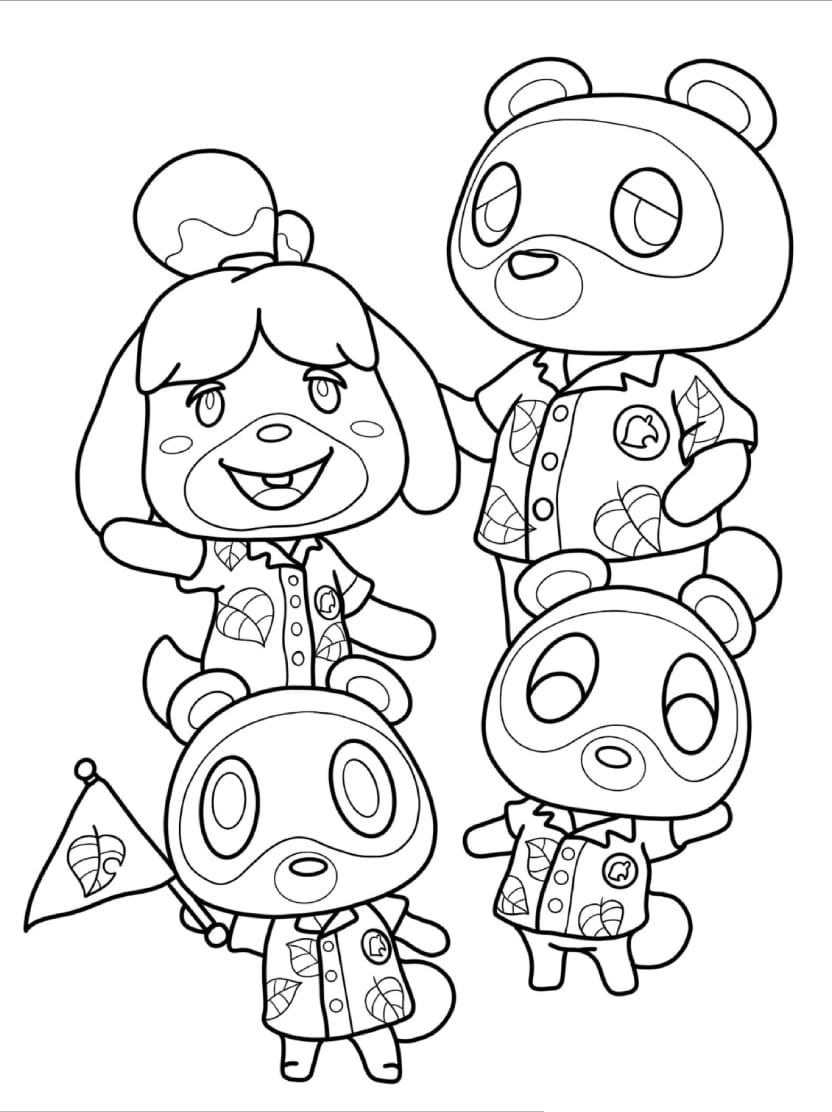 Coloriage Animal Crossing Et Amis Ours