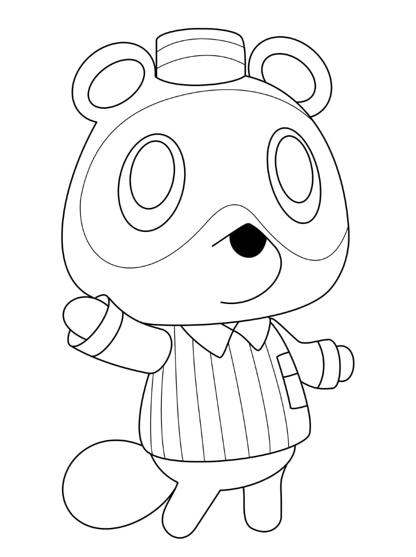 Coloriage Animal Crossing Image Ours Simple