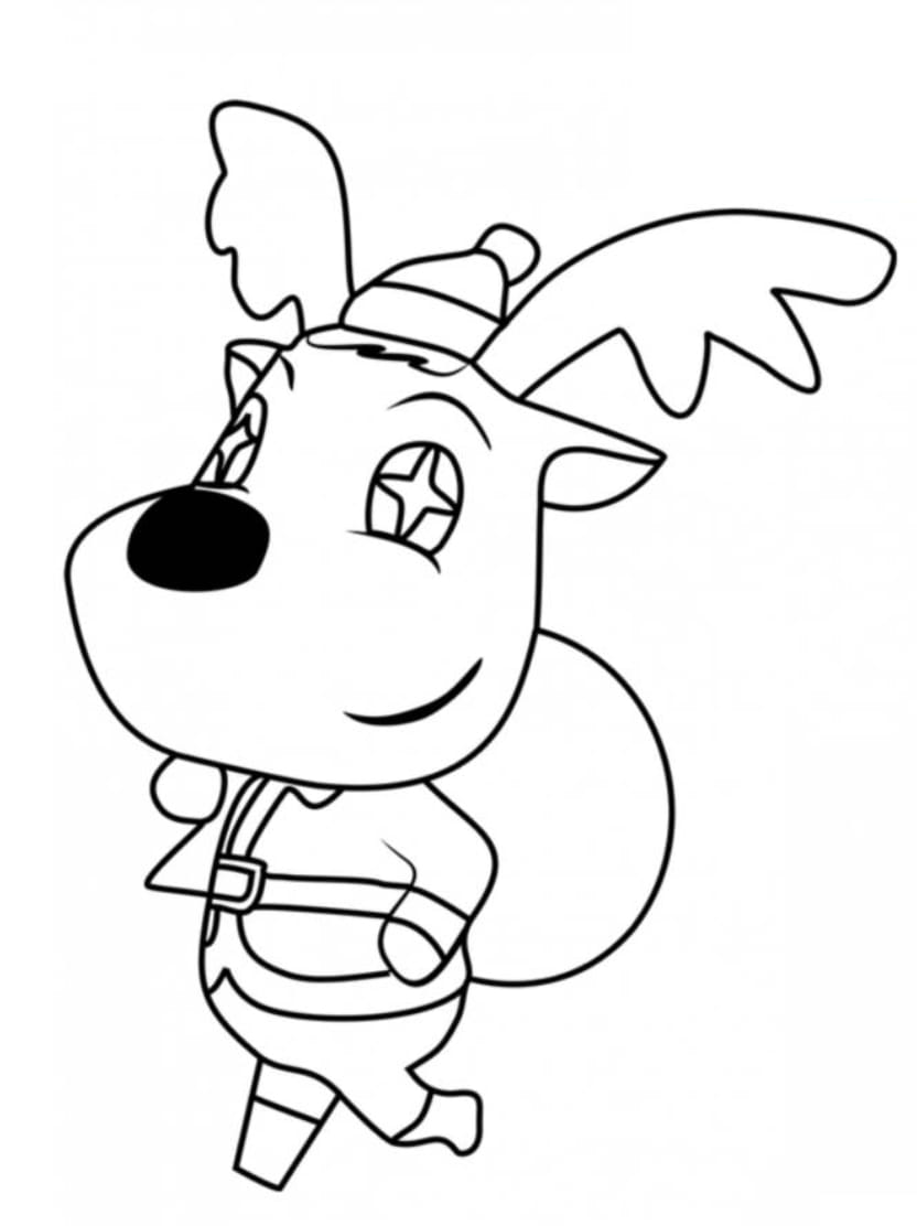 Coloriage Animal Crossing Noel