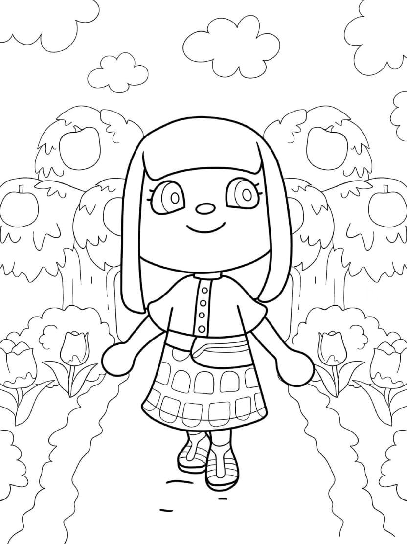 Coloriage Animal Crossing Simple Pour Enfants