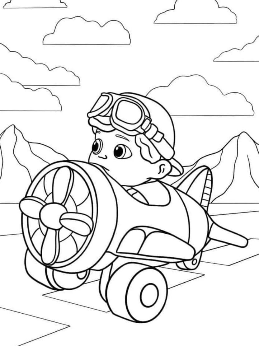 Coloriage Avion Avec Aile De Forme Exceptionnelle