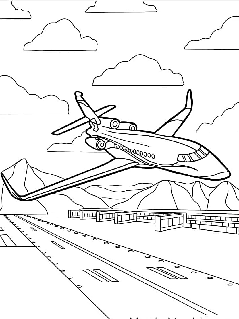 Coloriage Avion Moderne A Personnaliser Pour Enfants