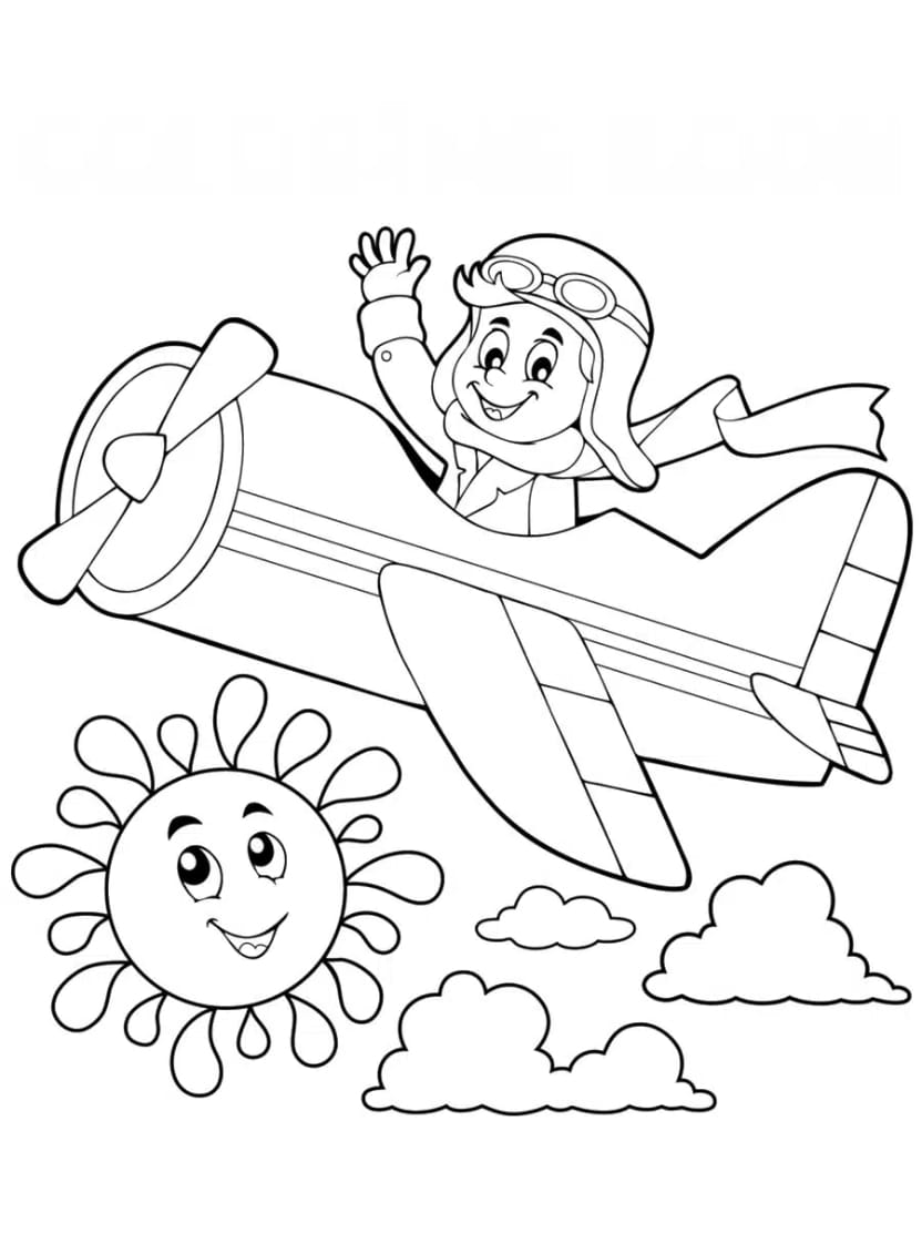 Coloriage Avion Pour Partir En Voyage A Travers Les Continents