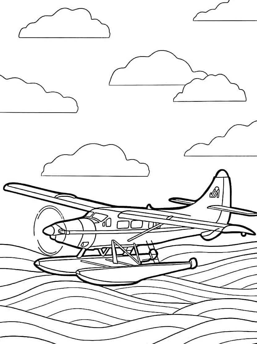 Coloriage Avion Pour Un Voyage Imaginaire Dans Le Ciel