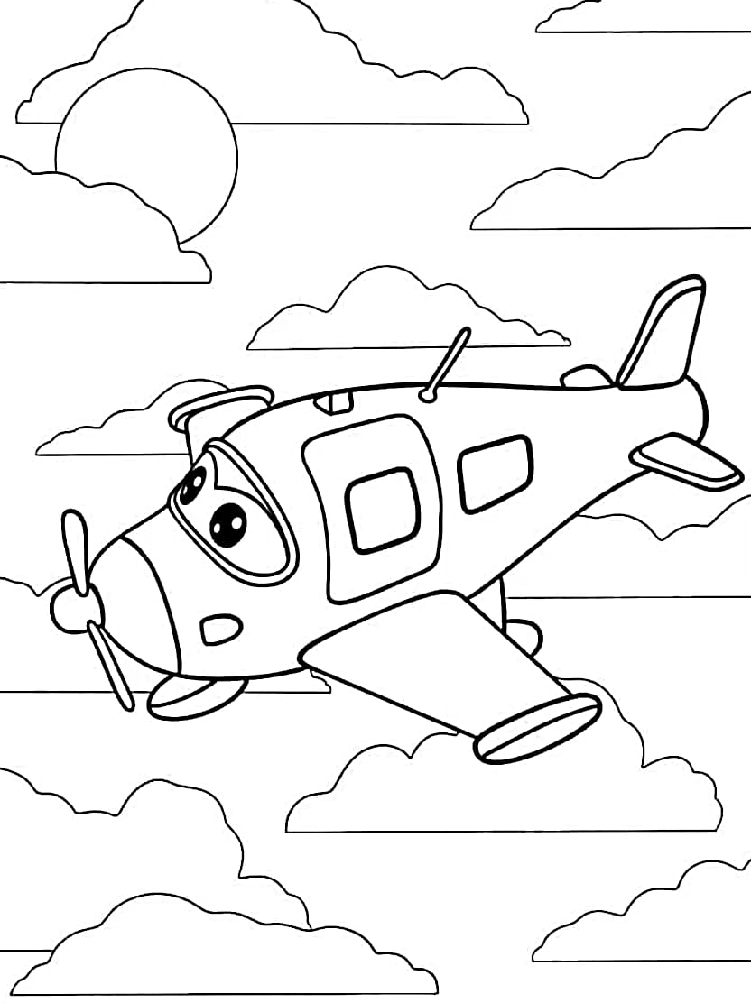 Coloriage Avion Sportif Et Elegant Pour Futurs Pilotes