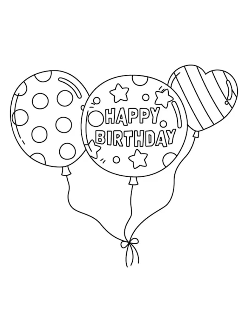 Coloriage Ballon Anniversaire