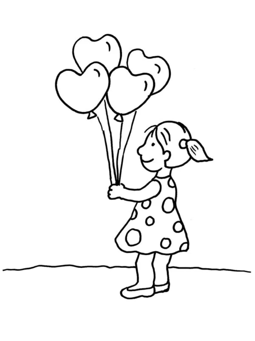 Coloriage Ballon Avec Chien Mignon