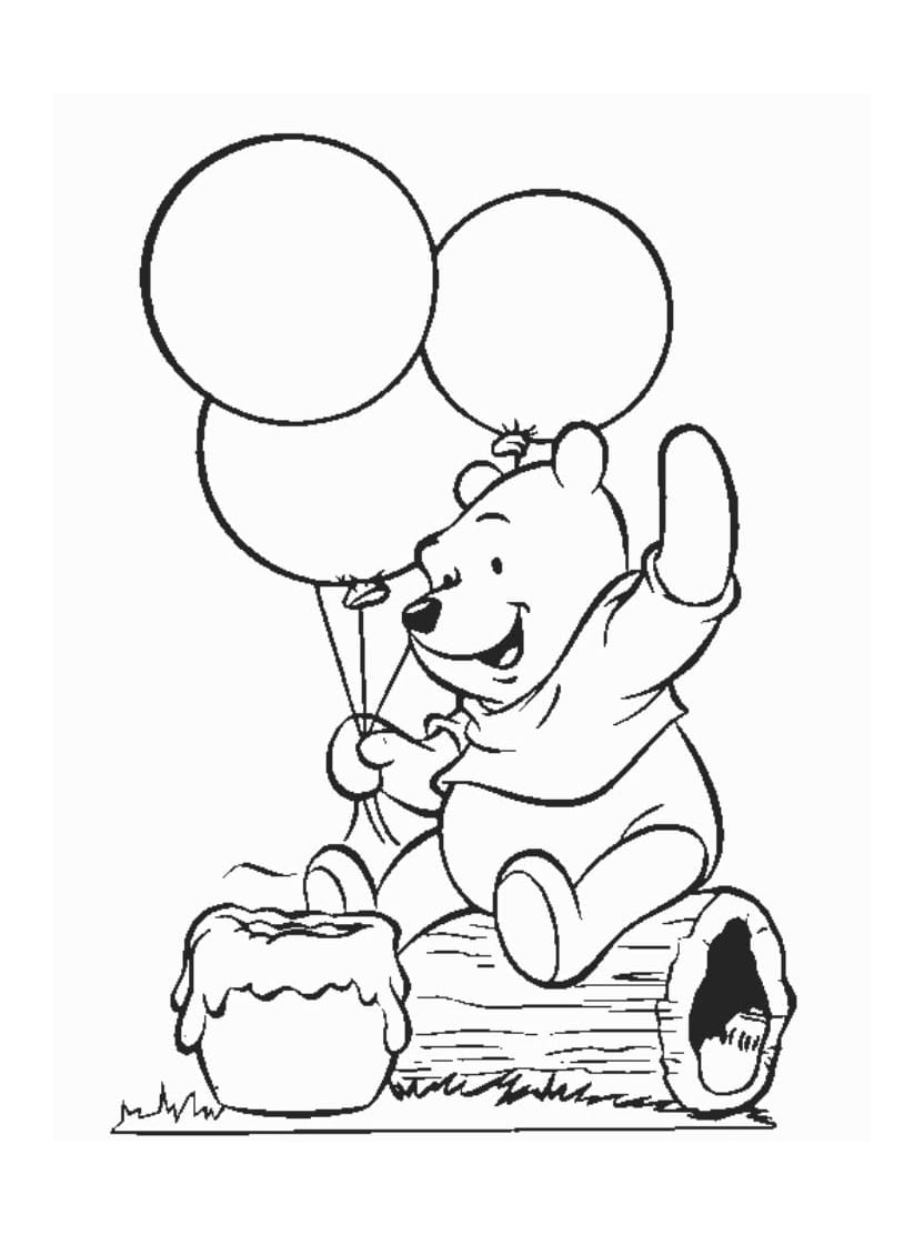 Coloriage Ballon Et Ours Enfant