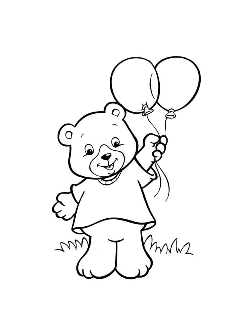 Coloriage Ballon Et Ours